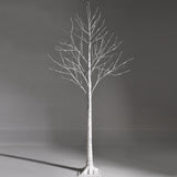 5 英尺预亮白色树枝桦树，带 72 个 LED 灯，适合圣诞节 5 Feet Pre-lit White Twig Birch Tree with 72 LED Lights for Christmas