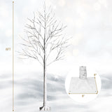 圣诞节假期预亮白树枝桦树，带 LED 灯 - 6 英尺 Pre-lit White Twig Birch Tree for Christmas Holiday with LED Lights-6 ft