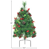 2 件套 29 英寸电池供电预亮通道假日圣诞树 Set of 2 29 Inch Battery Powered Pre-lit Pathway Holiday Christmas Trees