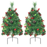 2 件套 29 英寸电池供电预亮通道假日圣诞树 Set of 2 29 Inch Battery Powered Pre-lit Pathway Holiday Christmas Trees