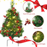 2 件套 29 英寸电池供电预亮通道假日圣诞树 Set of 2 29 Inch Battery Powered Pre-lit Pathway Holiday Christmas Trees