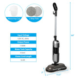 1100W 手持式可拆卸蒸汽拖把带 LED 头灯-灰色 1100W Handheld Detachable Steam Mop with LED Headlights-Gray