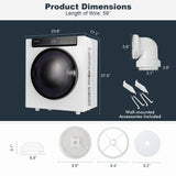 2.6 立方英尺紧凑型干衣机带触摸屏和 2 种模式-白色 2.6 Cu.ft Compact Clothes Dryer with Touch Panel and 2 Modes-White