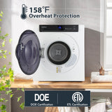 2.6 立方英尺紧凑型干衣机带触摸屏和 2 种模式-白色 2.6 Cu.ft Compact Clothes Dryer with Touch Panel and 2 Modes-White