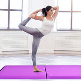 6 x 2 英尺带瑜伽提手体操垫 - 紫色 6 x 2 Feet Gymnastic Mat with Carrying Handles for Yoga-Purple