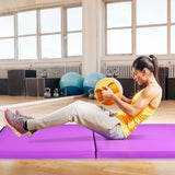 6 x 2 英尺带瑜伽提手体操垫 - 紫色 6 x 2 Feet Gymnastic Mat with Carrying Handles for Yoga-Purple