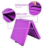 6 x 2 英尺带瑜伽提手体操垫 - 紫色 6 x 2 Feet Gymnastic Mat with Carrying Handles for Yoga-Purple