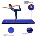 6 x 2 英尺带瑜伽提手体操垫 - 蓝色 6 x 2 Feet Gymnastic Mat with Carrying Handles for Yoga-Blue