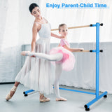 47英寸双芭蕾舞把带防滑脚垫-蓝色 47 Inch Double Ballet Barre with Anti-Slip Footpads-Blue