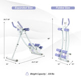 带液晶显示屏和 4 个可调高度的腹肌机-紫色 Ab Machine with LCD Monitor and 4 Adjustable Heights-Purple