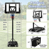 4.6 至 10 英尺 10 级高度可调的便携式篮球框 Portable Basketball Hoop with 4.6 to 10 Feet 10-Level Height Adjustable