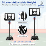 4.6 至 10 英尺 10 级高度可调的便携式篮球框 Portable Basketball Hoop with 4.6 to 10 Feet 10-Level Height Adjustable