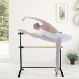 4 英尺便携式独立式双人芭蕾舞把杆-黑色 4 Foot Portable Freestanding Double Ballet Barre-Black