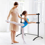 4 英尺便携式独立式双人芭蕾舞把杆-黑色 4 Foot Portable Freestanding Double Ballet Barre-Black