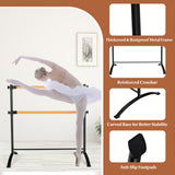 4 英尺便携式独立式双人芭蕾舞把杆-黑色 4 Foot Portable Freestanding Double Ballet Barre-Black