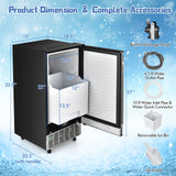 独立式嵌入式台下制冰机-银色 Free-Standing Built-In Undercounter Ice Maker-Silver