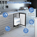 独立式嵌入式台下制冰机-银色 Free-Standing Built-In Undercounter Ice Maker-Silver