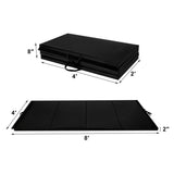 4' x 8' x 2 英寸折叠面板体操垫 - 黑色 4' x 8' x 2 Inch Folding Panel Exercise Gymnastics Mat-Black