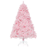 6 英尺植绒人造圣诞树，配有 350 个 LED 灯 6 FT Flocked Artificial Xmas Tree Hinged with 350 LED Lights