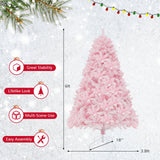 6 英尺植绒人造圣诞树，配有 350 个 LED 灯 6 FT Flocked Artificial Xmas Tree Hinged with 350 LED Lights