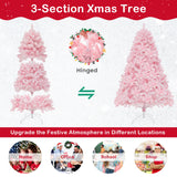 6 英尺植绒人造圣诞树，配有 350 个 LED 灯 6 FT Flocked Artificial Xmas Tree Hinged with 350 LED Lights