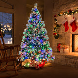 7 英尺预亮人造圣诞树，配有 400 盏灯和 1116 个树枝 7 Feet Pre-Lit Artificial Christmas Tree with 400 Lights and 1116 Branches