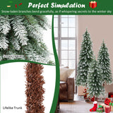 预亮圣诞树 3 件套 - 雪白细长 Pre-Lit Christmas Tree Set of 3 - Snowy and Slim