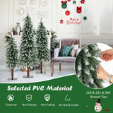 预亮圣诞树 3 件套 - 雪白细长 Pre-Lit Christmas Tree Set of 3 - Snowy and Slim