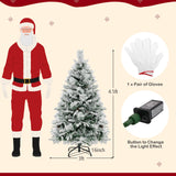 4.5/6/7 英尺人造圣诞树，带松针和 LED 灯 - 4.5 英尺 4.5/6/7 Feet Artificial Xmas Tree with Pine Needles and LED Lights-4.5 ft