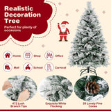 4.5/6/7 英尺人造圣诞树，带松针和 LED 灯 - 4.5 英尺 4.5/6/7 Feet Artificial Xmas Tree with Pine Needles and LED Lights-4.5 ft