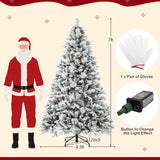 4.5/6/7 英尺人造圣诞树，带松针和 LED 灯 - 7 英尺 4.5/6/7 Feet Artificial Xmas Tree with Pine Needles and LED Lights-7 ft