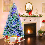 4.5/6/7 英尺人造圣诞树，带松针和 LED 灯 - 6 英尺 4.5/6/7 Feet Artificial Xmas Tree with Pine Needles and LED Lights-6 ft