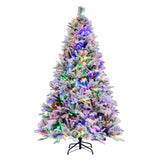 4.5/6/7 英尺人造圣诞树，带松针和 LED 灯 - 6 英尺 4.5/6/7 Feet Artificial Xmas Tree with Pine Needles and LED Lights-6 ft