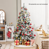 4.5/6/7 英尺人造圣诞树，带松针和 LED 灯 - 6 英尺 4.5/6/7 Feet Artificial Xmas Tree with Pine Needles and LED Lights-6 ft