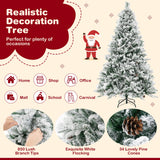 4.5/6/7 英尺人造圣诞树，带松针和 LED 灯 - 6 英尺 4.5/6/7 Feet Artificial Xmas Tree with Pine Needles and LED Lights-6 ft