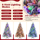 4.5/6/7 英尺人造圣诞树，带松针和 LED 灯 - 6 英尺 4.5/6/7 Feet Artificial Xmas Tree with Pine Needles and LED Lights-6 ft