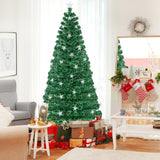 带暖白灯的预照明光纤圣诞树 - 7 英尺 Prelit Fiber Optic Christmas Tree with Warm White Lights-7 ft