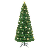 带暖白灯的预照明光纤圣诞树 - 7 英尺 Prelit Fiber Optic Christmas Tree with Warm White Lights-7 ft