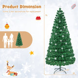 带暖白灯的预照明光纤圣诞树 - 7 英尺 Prelit Fiber Optic Christmas Tree with Warm White Lights-7 ft