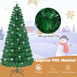 带暖白灯的预照明光纤圣诞树 - 7 英尺 Prelit Fiber Optic Christmas Tree with Warm White Lights-7 ft