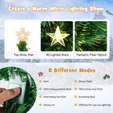 带暖白灯的预照明光纤圣诞树 - 7 英尺 Prelit Fiber Optic Christmas Tree with Warm White Lights-7 ft