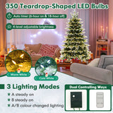 6 英尺铰链圣诞树，带 350 个 LED 灯遥控器 6 Feet Hinged Christmas Tree with 350 LED Lights Remote Control