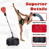 可调节独立式沙袋带拳击手套-红色 Adjustable Freestanding Punching Bag with Boxing Gloves-Red