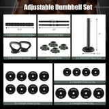 4合1可调重量哑铃套装-黑色 4 in 1 Adjustable Weight Dumbbell Set-Black