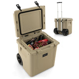 45 夸脱冷却器可牵引冰柜 - 棕色 45 Quart Cooler Towable Ice Chest-Brown