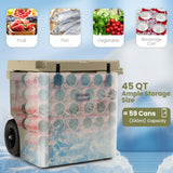 45 夸脱冷却器可牵引冰柜 - 棕色 45 Quart Cooler Towable Ice Chest-Brown