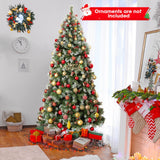 带 PVC 树枝尖端和暖白色 LED 灯的铰接圣诞树 - 7.5 英尺 Hinged Christmas Tree with PVC Branch Tips and Warm White LED Lights-7.5 ft