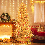 6/7.5 英尺预亮人造圣诞树 - 7.5 英尺 6/7.5 Feet Pre-lit Artificial Christmas Tree-7.5 ft