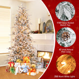 6/7.5 英尺预亮人造圣诞树 - 7.5 英尺 6/7.5 Feet Pre-lit Artificial Christmas Tree-7.5 ft