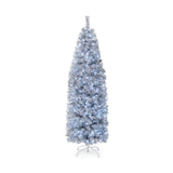 6 英尺预亮人造圣诞树，带 250 个冷白 LED 灯黑白 - 6 英尺 6 FT Pre-Lit Artificial Christmas Tree with 250 Cool-White LED Lights Black and White-6 ft